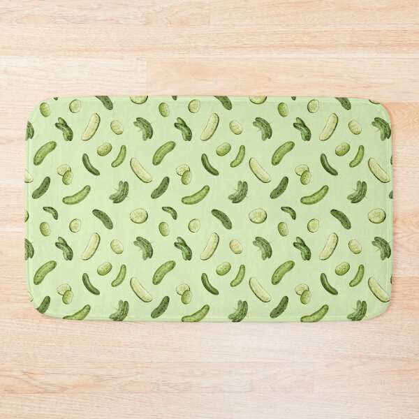 Item preview, Watercolor Pickles Pattern (Green Background) designed and sold by andrebalest.art.