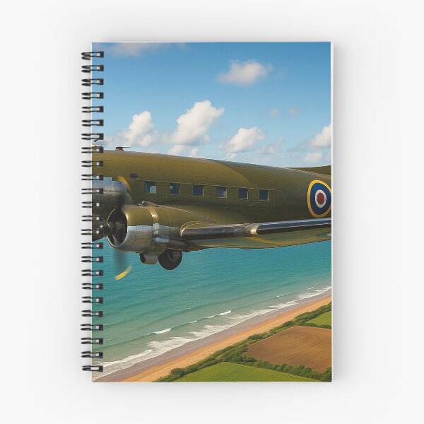Artikelvorschau, Dakota C-47 über der Küste Englands entworfen und verkauft von Skyframe Aviation.