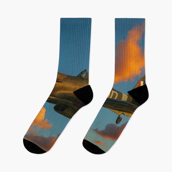 Item preview, Hawker Hurricane in Fiery Sunset Skies designed and sold by Skyframe Aviation.