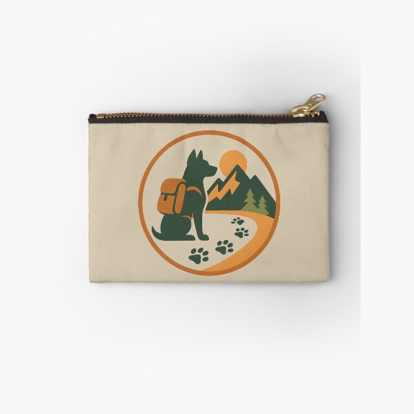 Item preview, Hiking Dog Badge, Trail Pup Backpacking Logo, Minimalist Mountain Adventure Design designed and sold by JasKei-Designs.