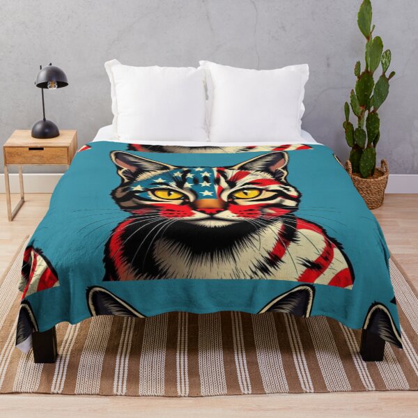 Item preview, Patriotic Furry Friends: US? "Loyal & Proud" – American Cat Art Print designed and sold by BloodSweatNTers.