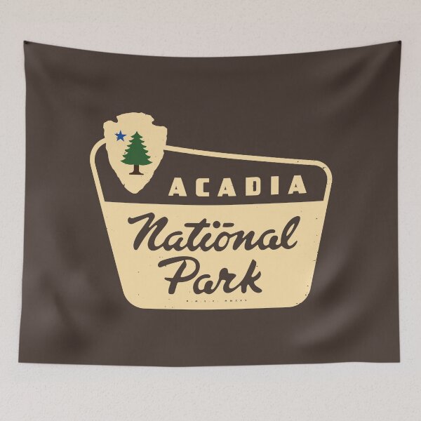 Item preview, Acadia National Park Retro Sign designed and sold by deadmansupplyco.