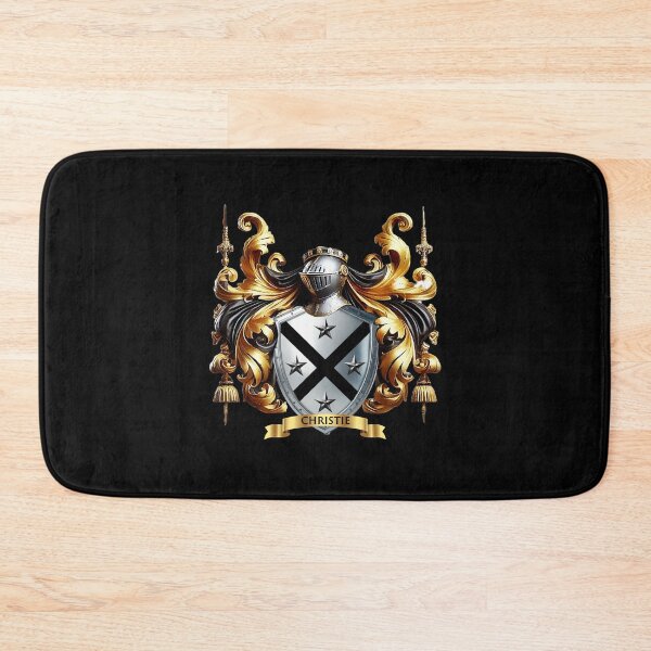Item preview, Christie Family Crest – Black Saltire & Five Silver Stars designed and sold by Highlandkings.