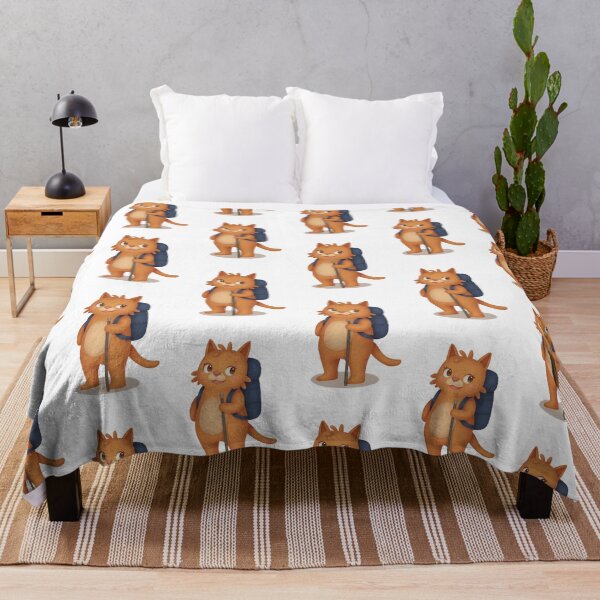 Item preview, Adventurous Orange Cat with Hiking Gear designed and sold by Fikuall.