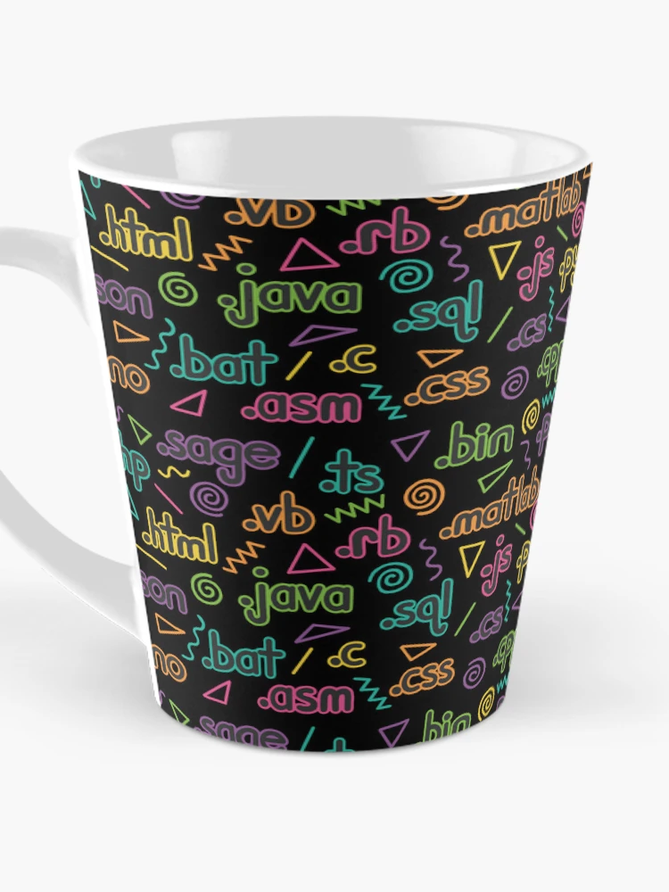 Thumbnail 3 of 4, Coffee Mug, Retro File Extension Pattern designed and sold by FrogArtShop.