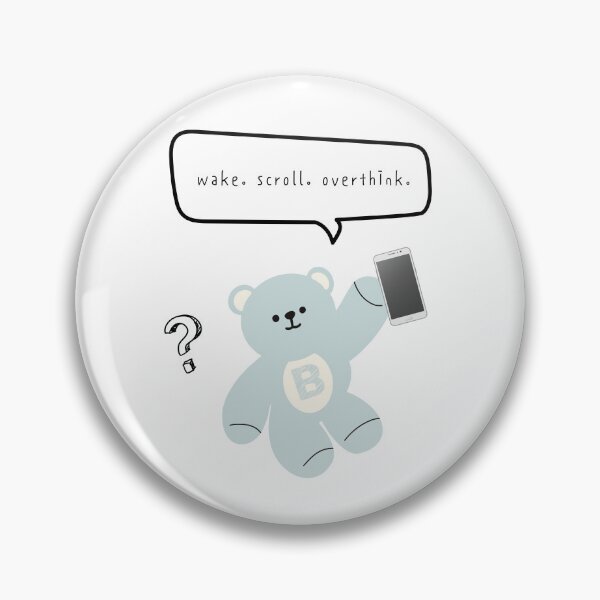 Item preview, Mono Bear Mood – Scroll & Overthink (White / Transparent) designed and sold by mintmono-studio.