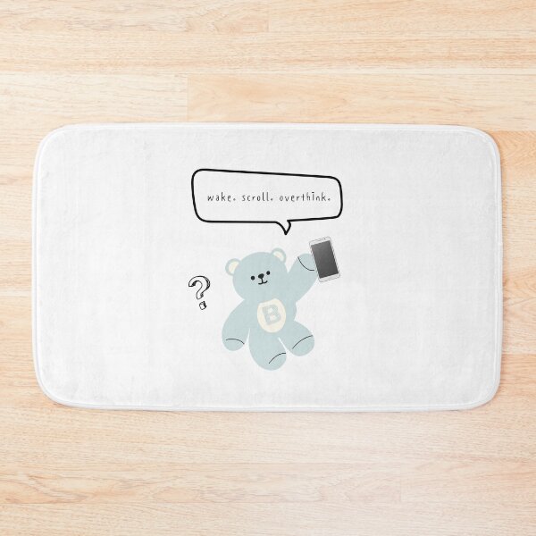 Item preview, Mono Bear Mood – Scroll & Overthink (White / Transparent) designed and sold by mintmono-studio.