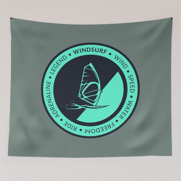 Item preview, Modern Windsurf Emblem Silhouette designed and sold by KiwiRider.
