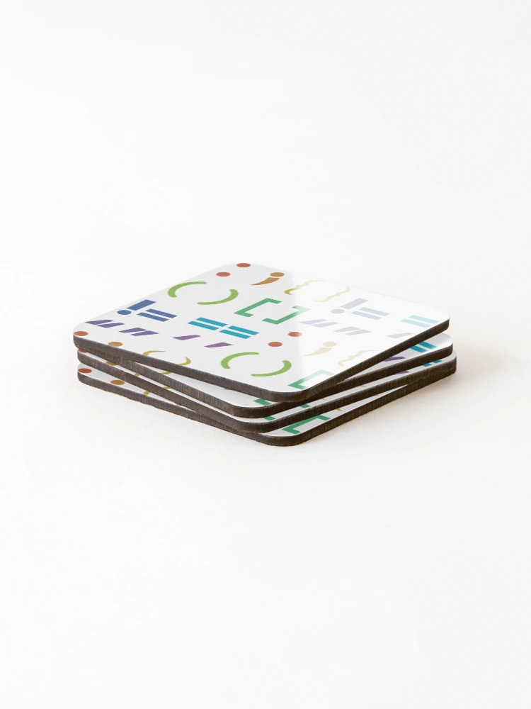 Thumbnail 4 of 5, Coasters (Set of 4), Multicolor Coding Symbol Set designed and sold by FrogArtShop.