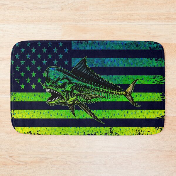 Item preview, Patriotic Mahi Mahi Skeleton Flag designed and sold by artistwill.