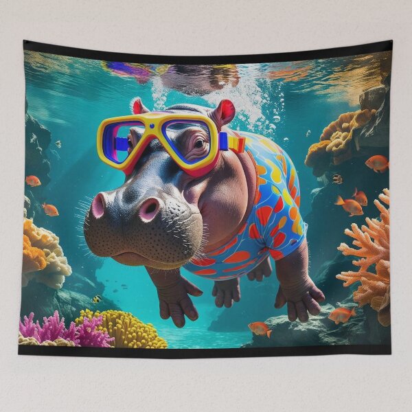 Item preview, Hippo swimming designed and sold by Carritz.