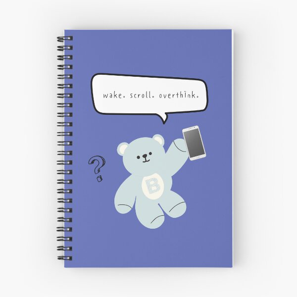 Item preview, Mono Bear Mood – Scroll & Overthink (Blue Square) designed and sold by mintmono-studio.