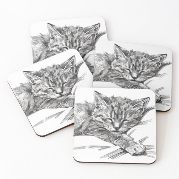 Item preview, Sleeping cat artwork drawn with clay designed and sold by SanchillShop.