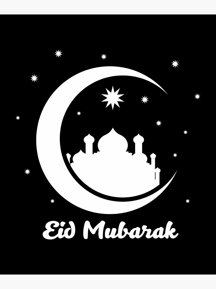 Happy eid mubarak greeting hand drawing style Vector Image