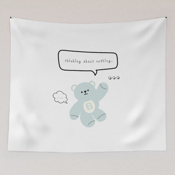 Item preview, Mono Bear Mood – Thinking About Nothing (White / Transparent) designed and sold by mintmono-studio.