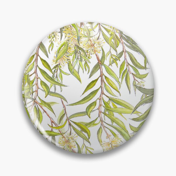Item preview, Australian Melaleuca or Bottlebrush native plant botanical pattern designed and sold by Nadya Neklioudova.