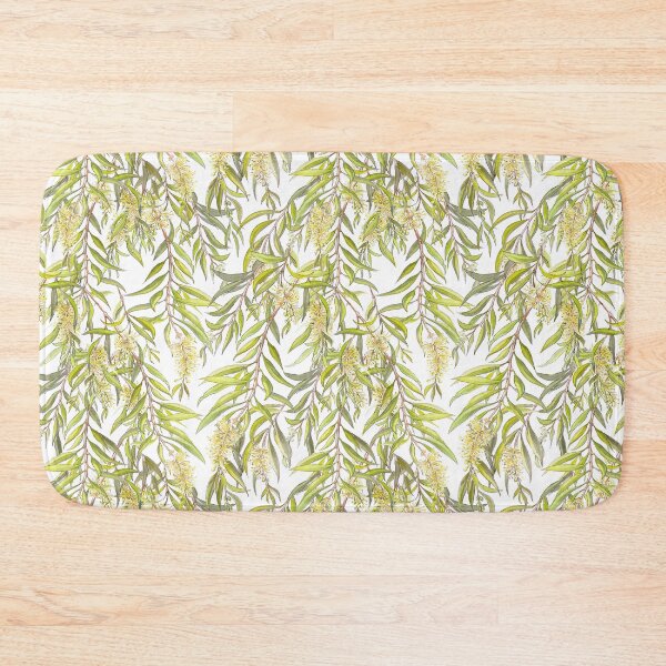 Item preview, Australian Melaleuca or Bottlebrush native plant botanical pattern designed and sold by Nadya Neklioudova.