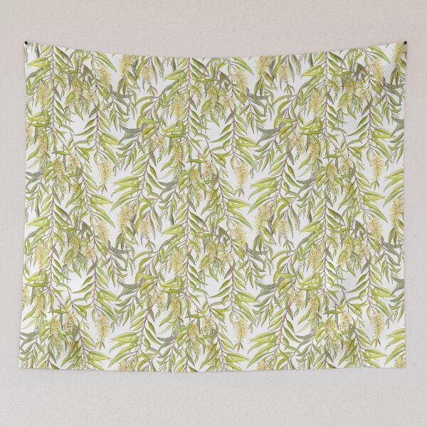 Item preview, Australian Melaleuca or Bottlebrush native plant botanical pattern designed and sold by Nadya Neklioudova.