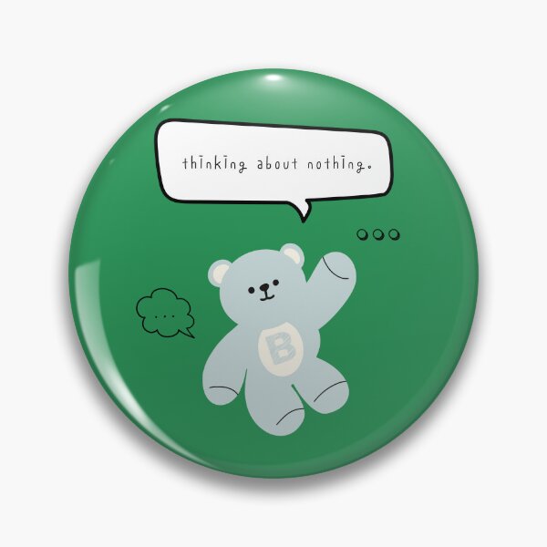 Item preview, Mono Bear Mood – Thinking About Nothing (Green Square) designed and sold by mintmono-studio.