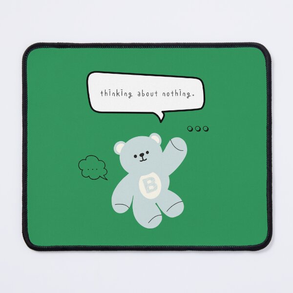 Item preview, Mono Bear Mood – Thinking About Nothing (Green Square) designed and sold by mintmono-studio.