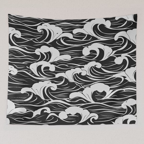 Item preview, Big Wave Asian-Inspired Black And White Designs designed and sold by DEC02.