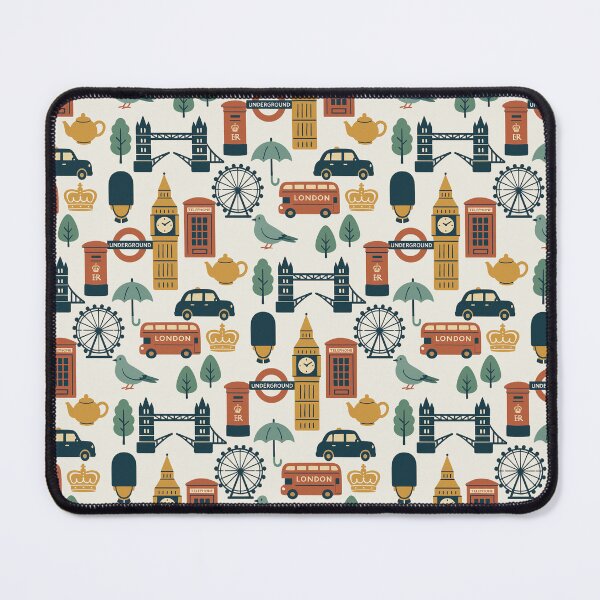 Item preview, London Icons Pattern – British Travel Art Print, Sticker Sheet & Stationery | UK-Themed Wall Art, Throw Pillow, Notebook, Gift Idea designed and sold by Andrea Lauren.