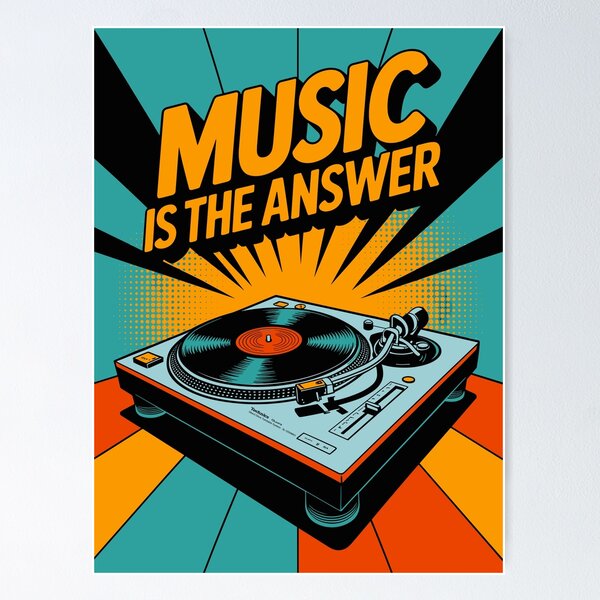 Item preview, Music Is The Answer – DJ Turntable Pop Art for Vinyl Lovers designed and sold by paulo silveira.