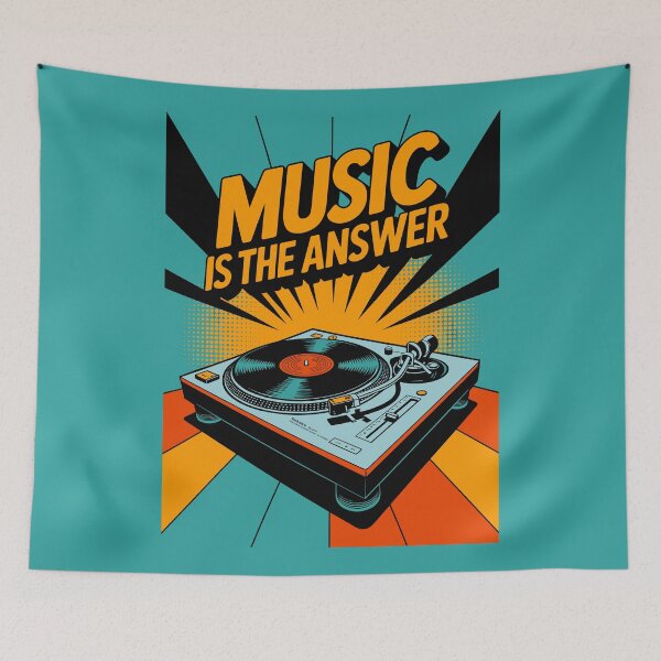 Item preview, Music Is The Answer – DJ Turntable Pop Art for Vinyl Lovers designed and sold by paulo silveira.