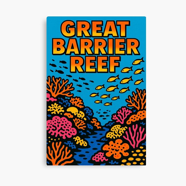 Item preview, Digital Retro Pop Art Travel Poster of Great Barrier Reef | Vibrant Ocean Landscape | Colorful Tropical Coral Art | Vintage Travel Poster Style | Exotic Australia Destination Art designed and sold by PaintedPixels01.