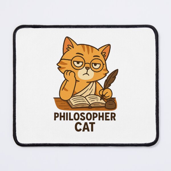 Item preview, Philosopher Cat – Funny Intellectual Kitty with Scroll and Quill designed and sold by thesnakeater.