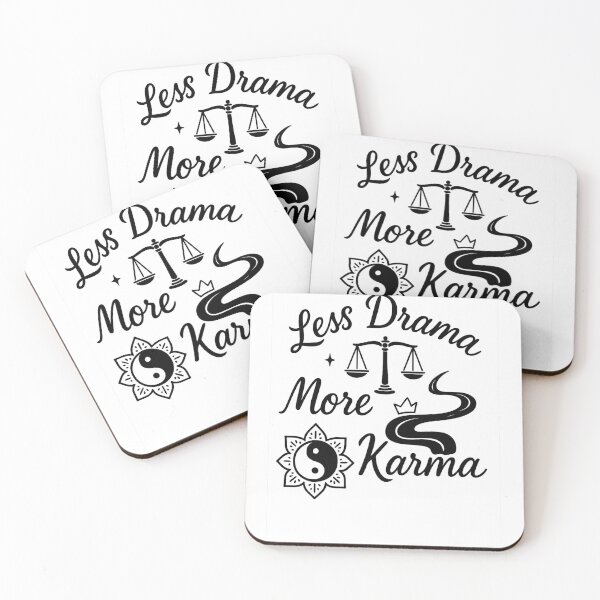 Item preview, Less Drama, More Karma – Balanced Vibes Badge designed and sold by Merchbes.