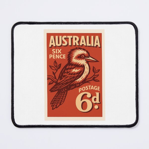 Item preview, Australia Kookaburra Stylized Postage Stamp designed and sold by retrographics.