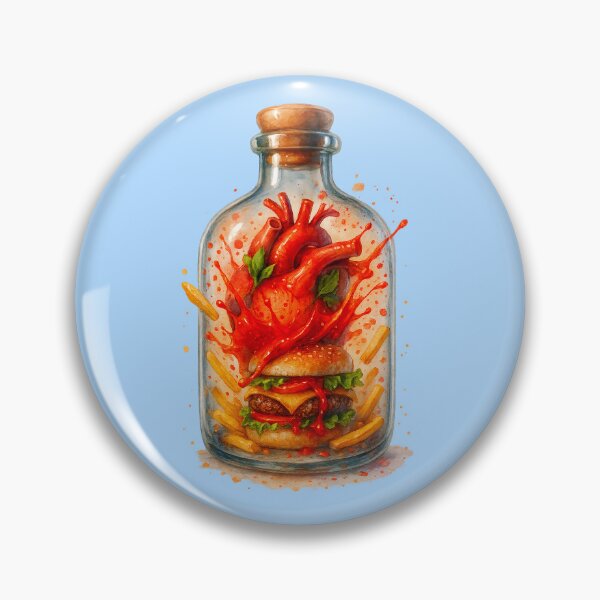 Item preview, Burger Heart – Surreal Watercolor Art for True Burger Lovers designed and sold by Sepinik.