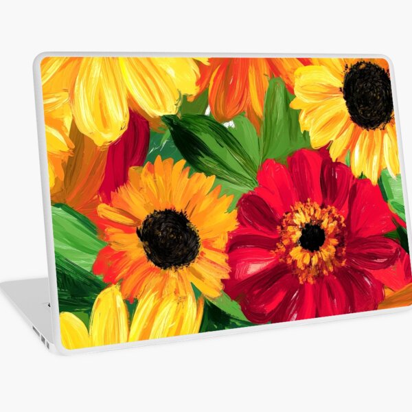 Item preview, Tournesols jaunes et fleurs rouges Art contemporain moderne designed and sold by DEC02.