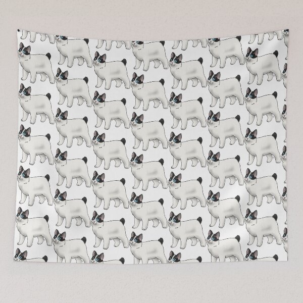Item preview, Cat - Japanese Bobtail - Black and White Longhair designed and sold by Jennifer Stolzer.