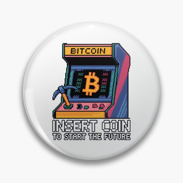 Item preview, Insert Coin to Start the Future – Bitcoin Arcade Pixel Design designed and sold by BeamiCreations.