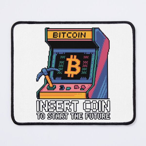 Item preview, Insert Coin to Start the Future – Bitcoin Arcade Pixel Design designed and sold by BeamiCreations.