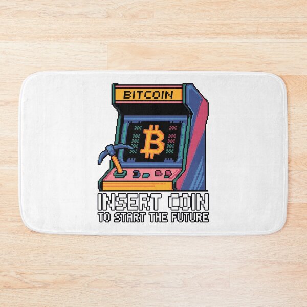 Item preview, Insert Coin to Start the Future – Bitcoin Arcade Pixel Design designed and sold by BeamiCreations.