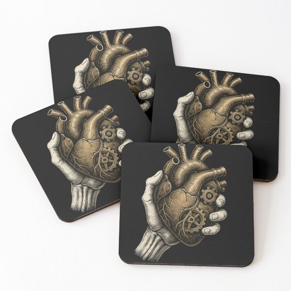 Item preview, Steampunk Mechanical Heart in Skeleton Hand – Gothic Anatomical Art designed and sold by HAFIZ-DP.