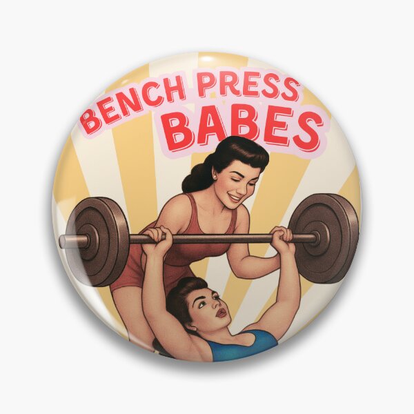 Artikelvorschau, Bench Press Babes – Vintage Spotting Duo Gym Art entworfen und verkauft von No-Heart.
