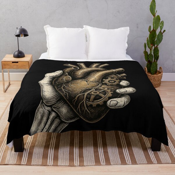 Item preview, Steampunk Mechanical Heart in Skeleton Hand – Gothic Anatomical Art designed and sold by HAFIZ-DP.