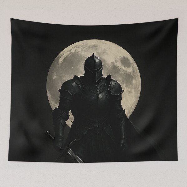 Item preview, Dark Knight Under Full Moon – Gothic Fantasy Warrior Art designed and sold by HAFIZ-DP.