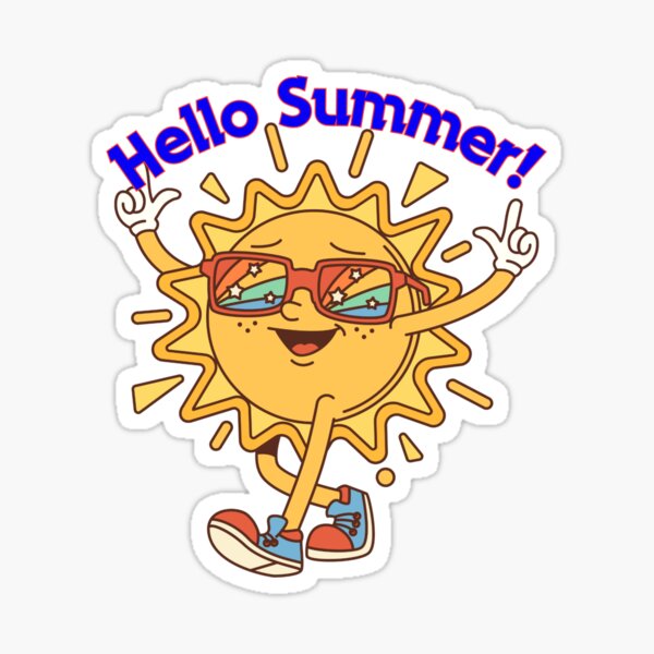 Item preview, Hello Summer! Cool Sun Welcomes a Happy Summer! designed and sold by Fat Cat Merch.