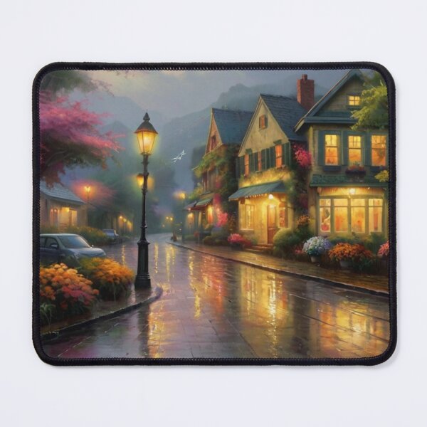 Item preview, Puddles and Lanterns: A Rainy Village Scene designed and sold by BlareBlare.