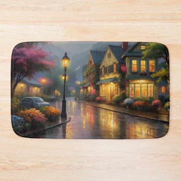 Item preview, Puddles and Lanterns: A Rainy Village Scene designed and sold by BlareBlare.
