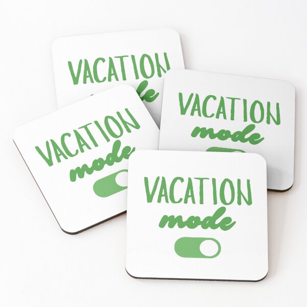 Item preview, Vacation Mode (On) Summer Design Green on White designed and sold by nikifora.