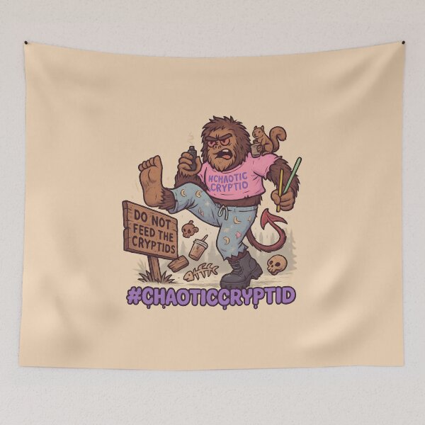 Item preview, Bigfoot in Pajamas Kicking Signs designed and sold by Ironicdoll.