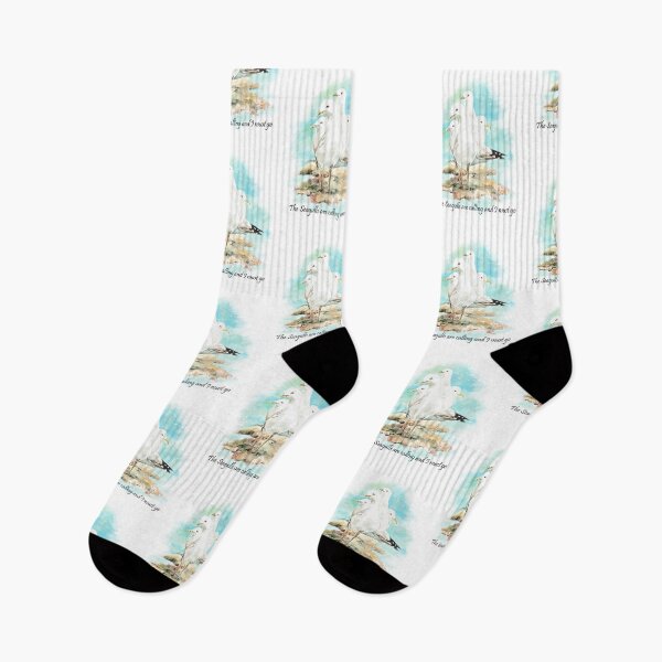 Item preview, Whimsical Watercolor Seagulls Art & Fun Quote Beach Lovers designed and sold by countrymouse.
