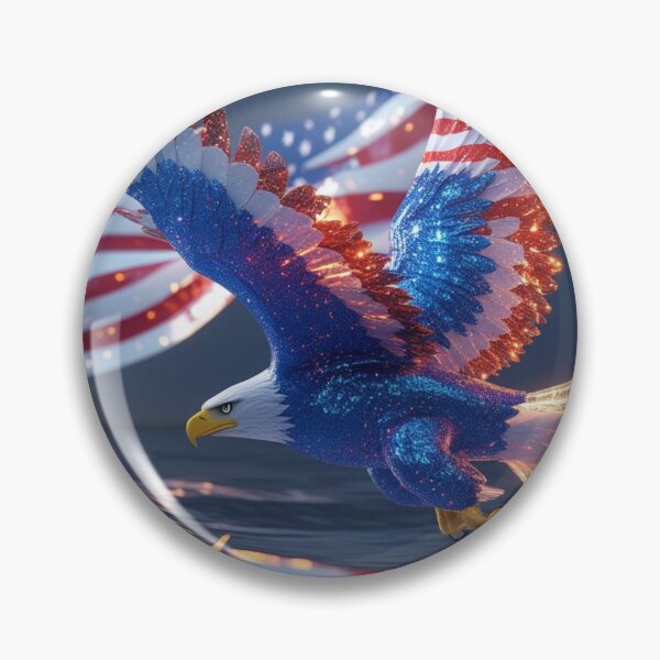 Item preview, Digitally Bald Eagle American flag, T Shirt, Home Decor or Puzzle Fun designed and sold by Spectime.