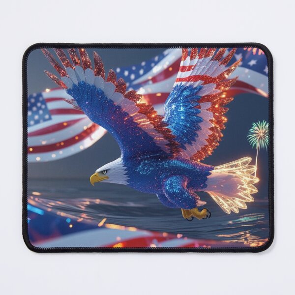 Item preview, Digitally Bald Eagle American flag, T Shirt, Home Decor or Puzzle Fun designed and sold by Spectime.